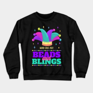 Carnival Party Mardi Gras 2022 Beads And Blings Crewneck Sweatshirt